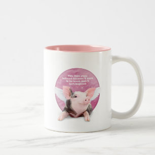 Ein Schweinchen glaubte Zweifarbige Tasse