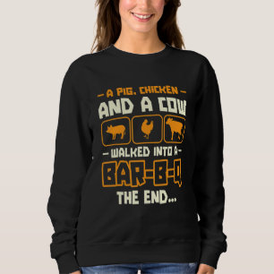 Ein Schweinehähnchen und eine Kuh gingen in einen  Sweatshirt