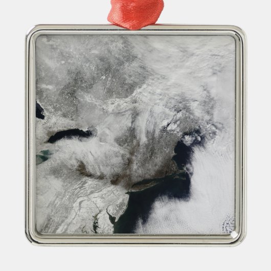 Ein schwerer Wintersturm Silbernes Ornament (Vorne)