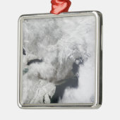 Ein schwerer Wintersturm Silbernes Ornament (Links)