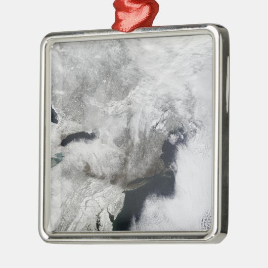 Ein schwerer Wintersturm Silbernes Ornament (Links)