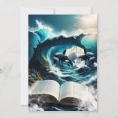 Ein schwimmendes Dampfbad Orca in der Welle. Einladung (Rückseite)