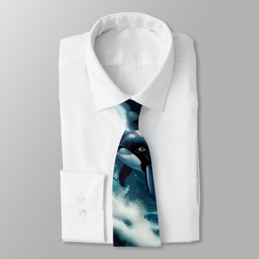Ein schwimmendes Dampfbad Orca in der Welle. Krawatte (Gebunden)