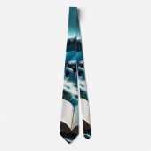 Ein schwimmendes Dampfbad Orca in der Welle. Krawatte (Vorderseite)