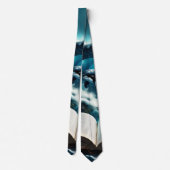 Ein schwimmendes Dampfbad Orca in der Welle. Krawatte (Rückseite)