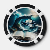 Ein schwimmendes Dampfbad Orca in der Welle. Pokerchips (Rückseite)