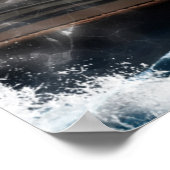 Ein schwimmendes Dampfbad Orca in der Welle. Poster (Ecke)