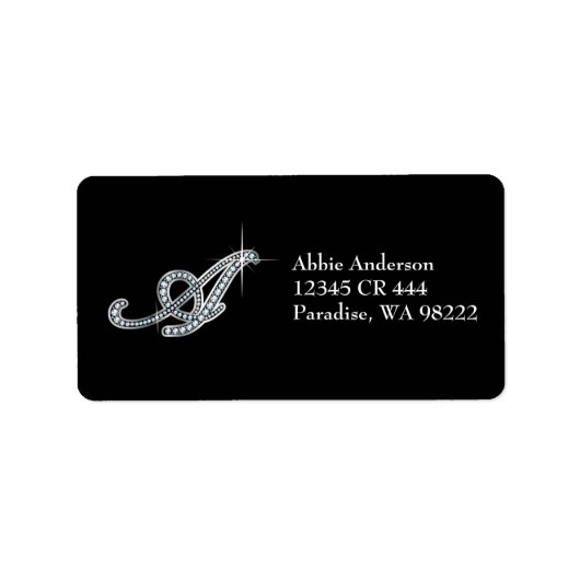 Ein Script-Label "Diamond Bling" Adressaufkleber (Vorne)