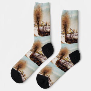 Ein Sealand-Dorf. Winter by Laurits Ring Socken