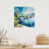 Ein Seehafen Poster (Küche)