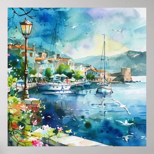 Ein Seehafen Poster (Vorne)