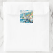 Ein Seehafen Quadratischer Aufkleber (Tasche)