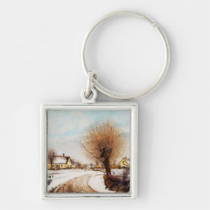 Ein Seeland-Dorf. Winter von Laurits Ring Schlüsselanhänger