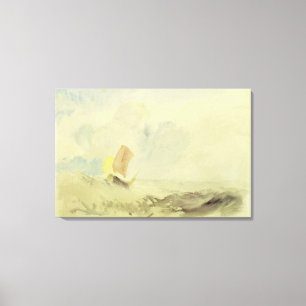 Ein Seestück - ein raues Meer mit einem Leinwanddruck