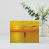 Ein Segelboot. Postkarte (Stehend Vorderseite)