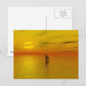 Ein Segelboot. Postkarte (Vorne/Hinten)