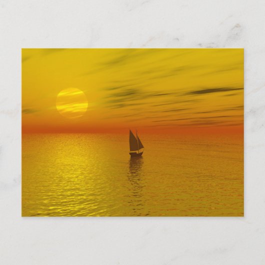 Ein Segelboot. Postkarte (Vorderseite)