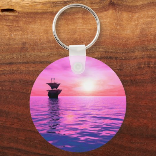 Ein Segelboot-Schlüsselanhänger Schlüsselanhänger (Vorderseite)