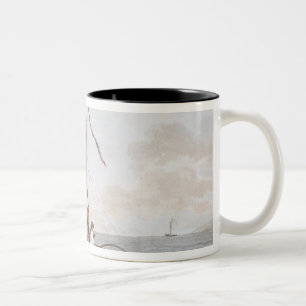 Ein Segeln-Kanu von Otaheite Zweifarbige Tasse