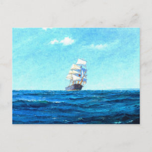 Ein Segelschiff auf See Postkarte