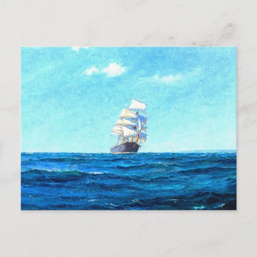 Ein Segelschiff auf See Postkarte (Vorderseite)