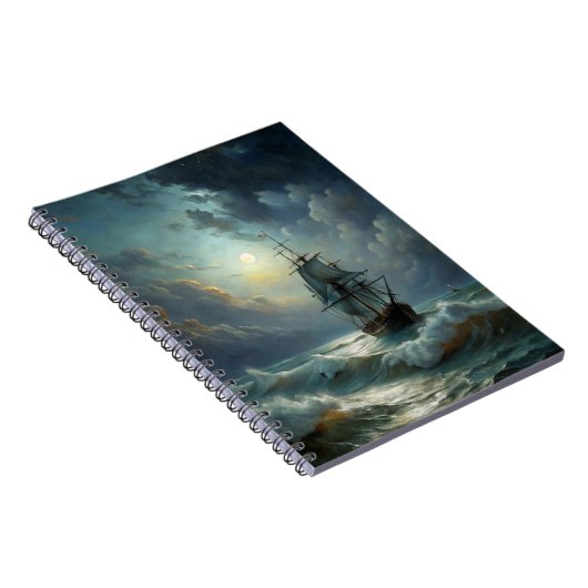 Ein Segelschiff im Meer Notizblock (Rechte Seite)