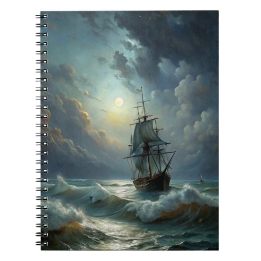 Ein Segelschiff im Meer Notizblock (Vorderseite)