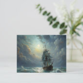 Ein Segelschiff im Meer Postkarte (Stehend Vorderseite)