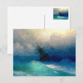 Ein Segelschiff im Sturm Postkarte (Vorne/Hinten)