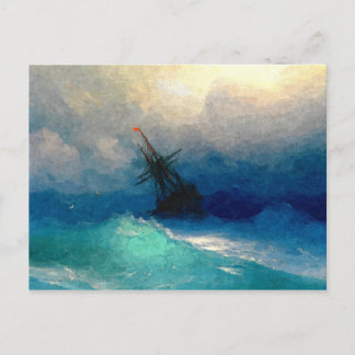 Ein Segelschiff im Sturm Postkarte