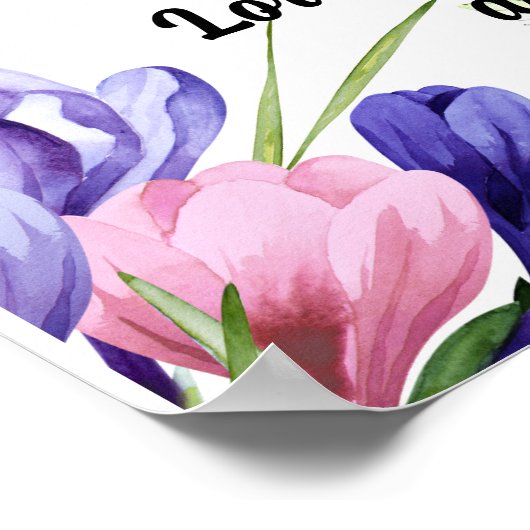 ein Segen im blumigen Hintergrund Poster (Ecke)