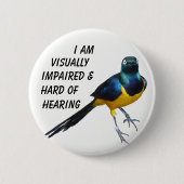 Ein sehbehindertes u. ein hart vom Hören von Button (Vorderseite)