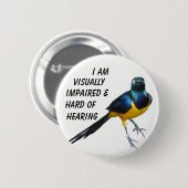 Ein sehbehindertes u. ein hart vom Hören von Button (Vorne & Hinten)