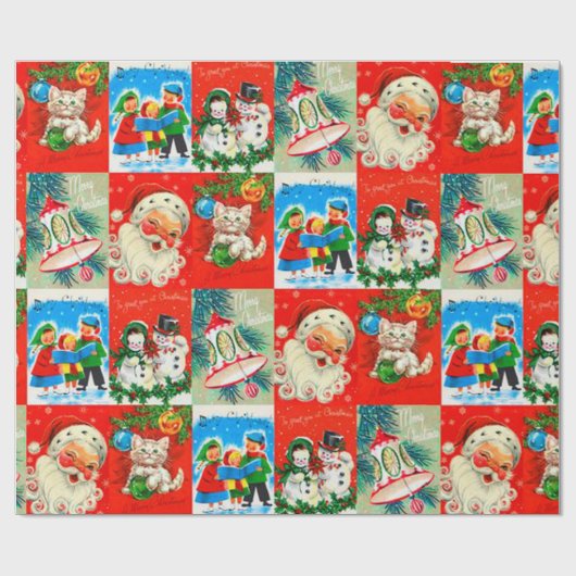 Ein sehr altes Weihnachtswrapping Paper Geschenkpapier (Flach)