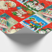 Ein sehr altes Weihnachtswrapping Paper Geschenkpapier (Ecke)