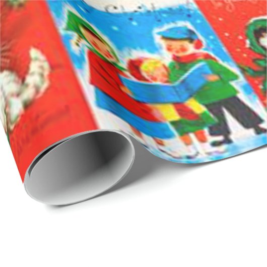Ein sehr altes Weihnachtswrapping Paper Geschenkpapier (Rolleneckpunkt)