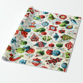 Ein sehr altes Weihnachtswrapping Paper Geschenkpapier (Ungerollt)