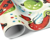 Ein sehr altes Weihnachtswrapping Paper Geschenkpapier (Rolleneckpunkt)