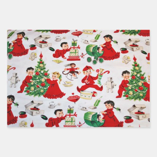 Ein sehr altmodisches Weihnachtsgeschirr Geschenkpapier Set (Vorderseite 3)