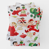 Ein sehr altmodisches Weihnachtsgeschirr Geschenkpapier Set (Beispiel)