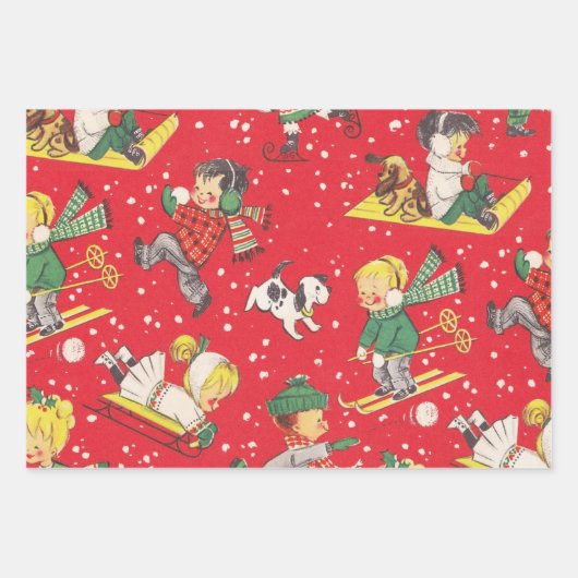 Ein sehr altmodisches Weihnachtsgeschirr Geschenkpapier Set (Vorderseite)