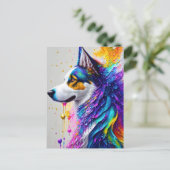 Ein sehr bunter Hund Postkarte (Stehend Vorderseite)