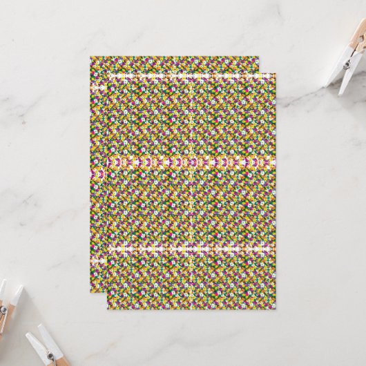 ein sehr buntes Muster mit viel unterschiedlichem  Einladung (Vorderseite/Rückseite Beispiel)