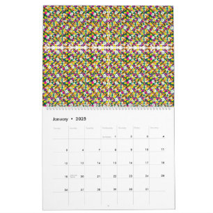 ein sehr buntes Muster mit viel unterschiedlichem Kalender