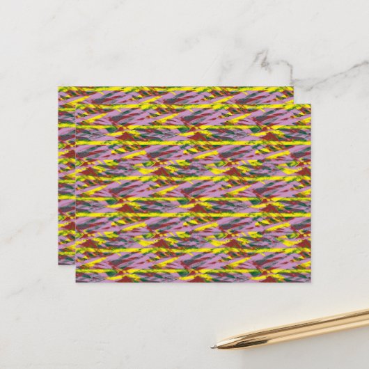 ein sehr buntes Muster mit viel unterschiedlichem Postkarte (Vorderseite/Rückseite Beispiel)