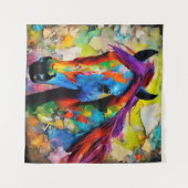 Ein sehr buntes Pferd Wandteppich (Vorderseite (Horizontal))