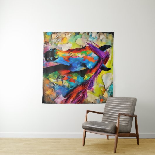 Ein sehr buntes Pferd Wandteppich (Beispiel (Horizontal))