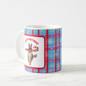 Ein sehr deutscher Schäferhund Candy Cane Weihnach Kaffeetasse (Vorderseite Links)