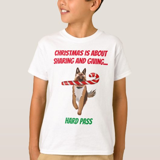 Ein sehr deutscher Schäferhund Candy Cane Weihnach T-Shirt (Vorderseite)