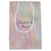 Ein sehr einsames Sparkle Glitzy Gold Pink Weihnac Mittlere Geschenktüte (Vorderseite)